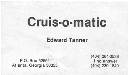 Cruis-O-Matic Business Card